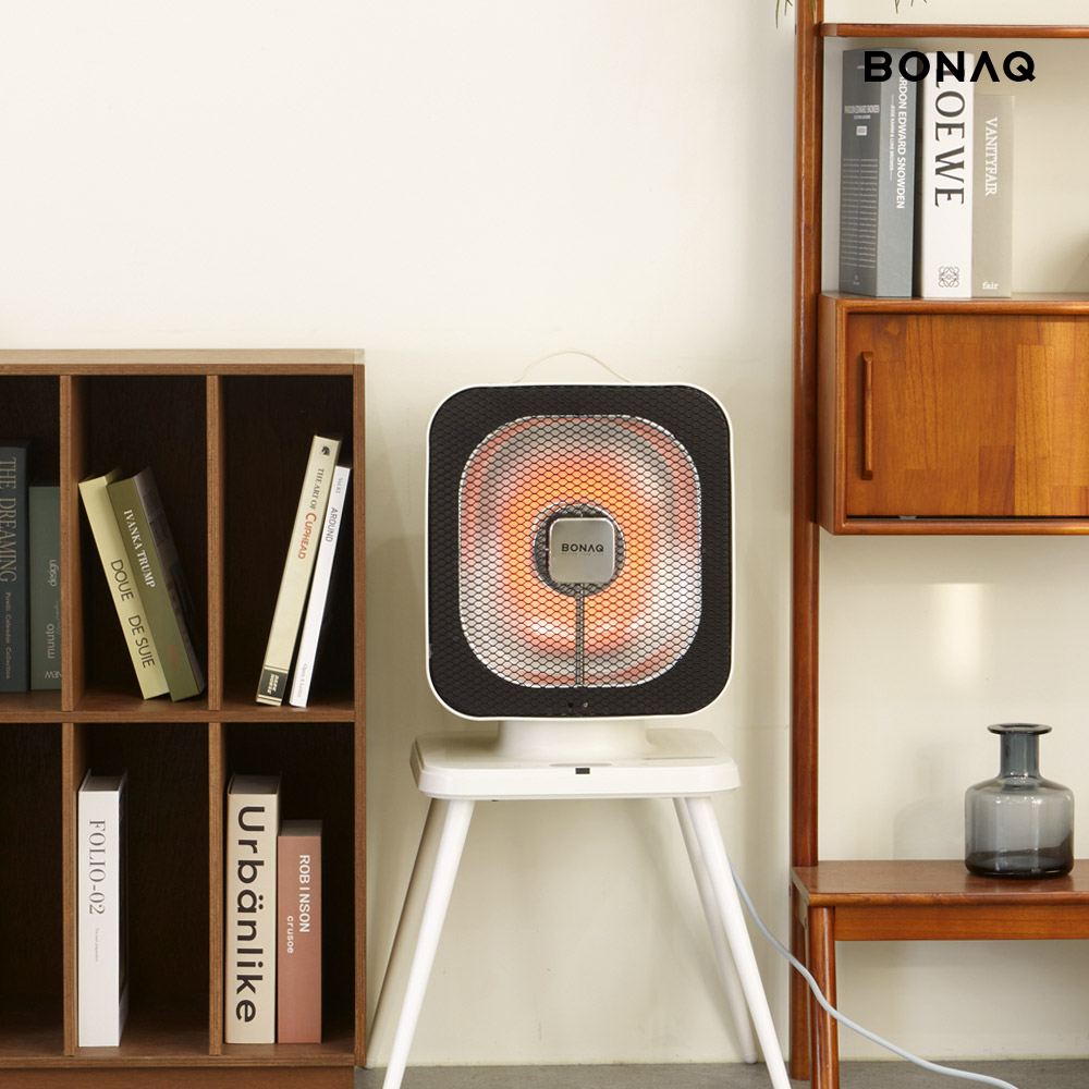 보나크 전기히터 에코 하이라이트 1구 발난로 사무실 난방기 리모컨 미니 큐브 스탠드난로