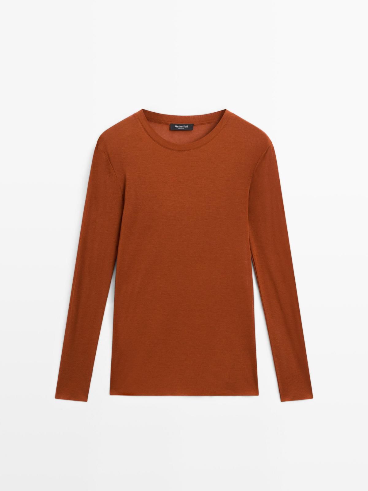 마시모두띠 라이트웨이트 레귤러핏 베이직 긴팔 티셔츠 6227/101 BURNT ORANGE - 메인 이미지