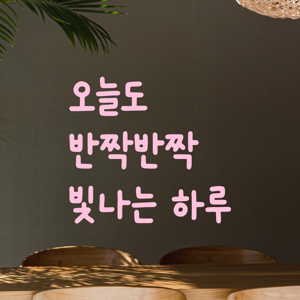 귀여운 손글씨 레터링 스티커 오늘도 반짝반짝 빛나는 하루 검정S 12.5x11.5cm - 상세 이미지 5