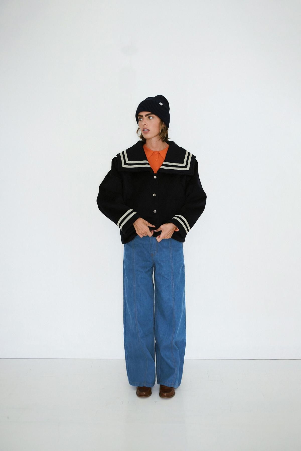 타이니코튼 세일러카라 네이비 숏코트 AW25-770107 ONE COLOR - 상세 이미지 3