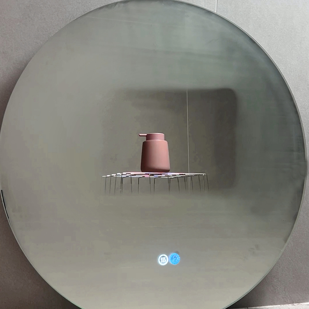 붙이는 led 욕실 거울 간접 조명 원형 스마트 미러 부착식 화장실 안개제거 3색, 600mm