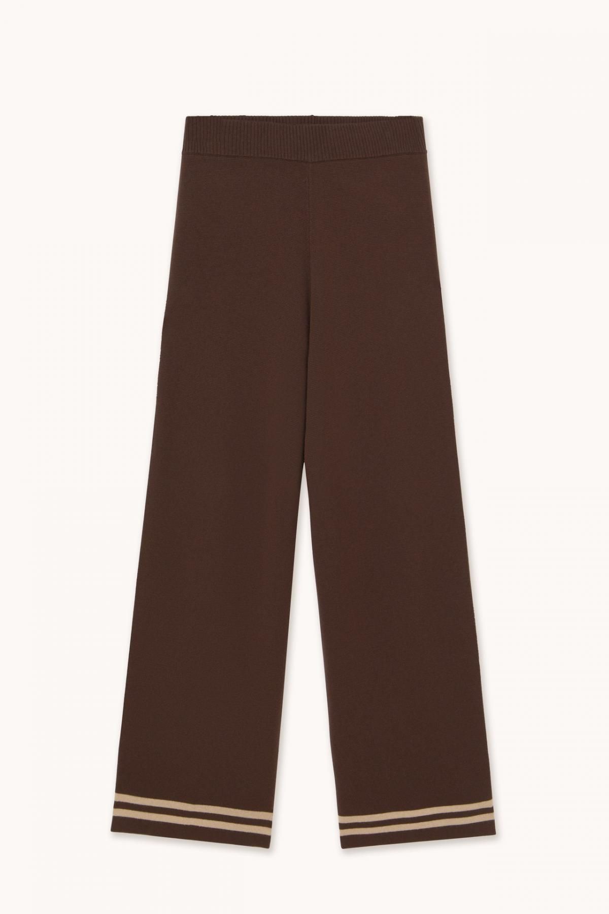 타이니코튼 다크브라운 컴포트 니트 스트라이프 와이드 팬츠 AW25-721M05 ONE COLOR - 메인 이미지