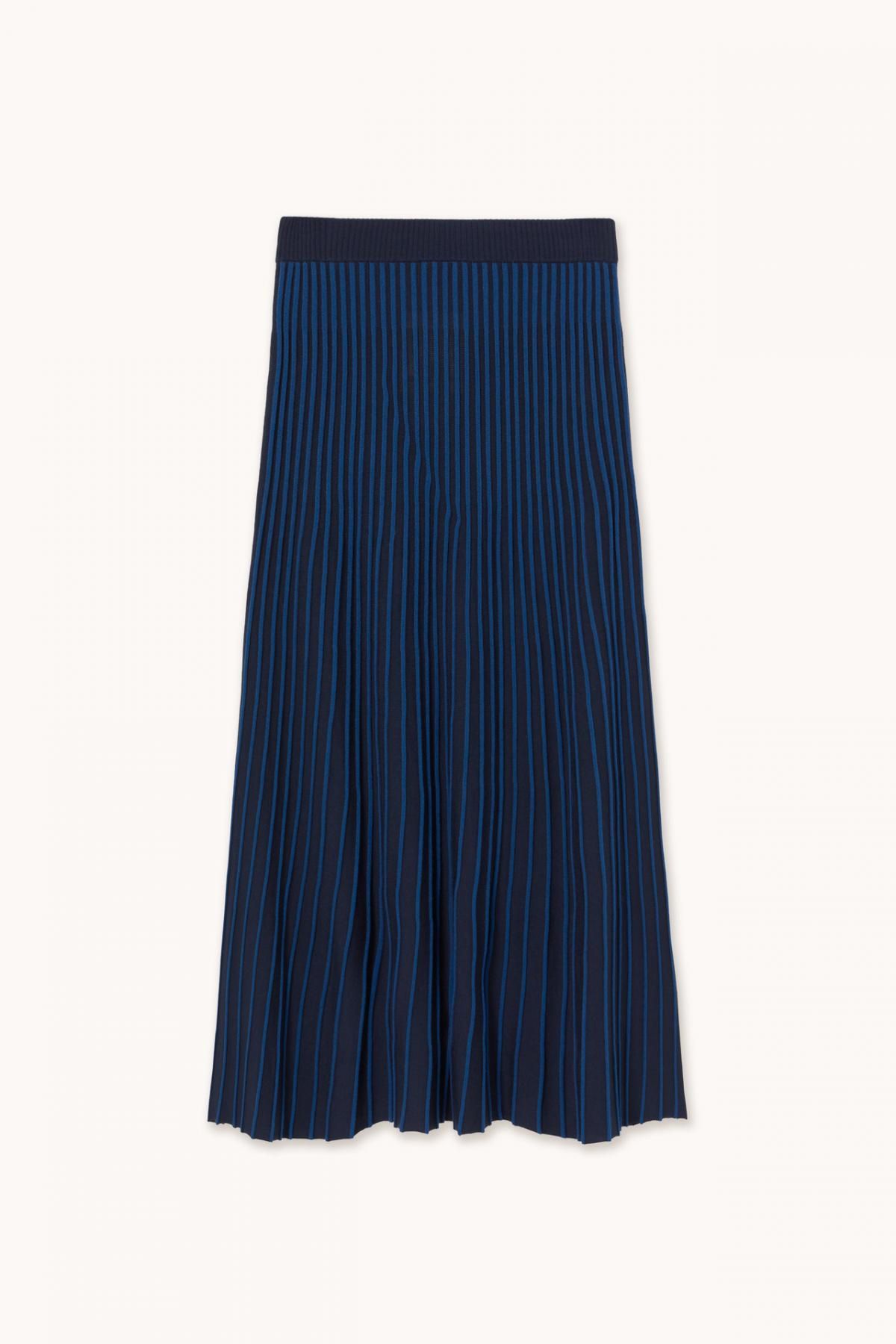 타이니코튼 플리츠 네이비 미디 스커트 AW25-694107 ONE COLOR - 메인 이미지