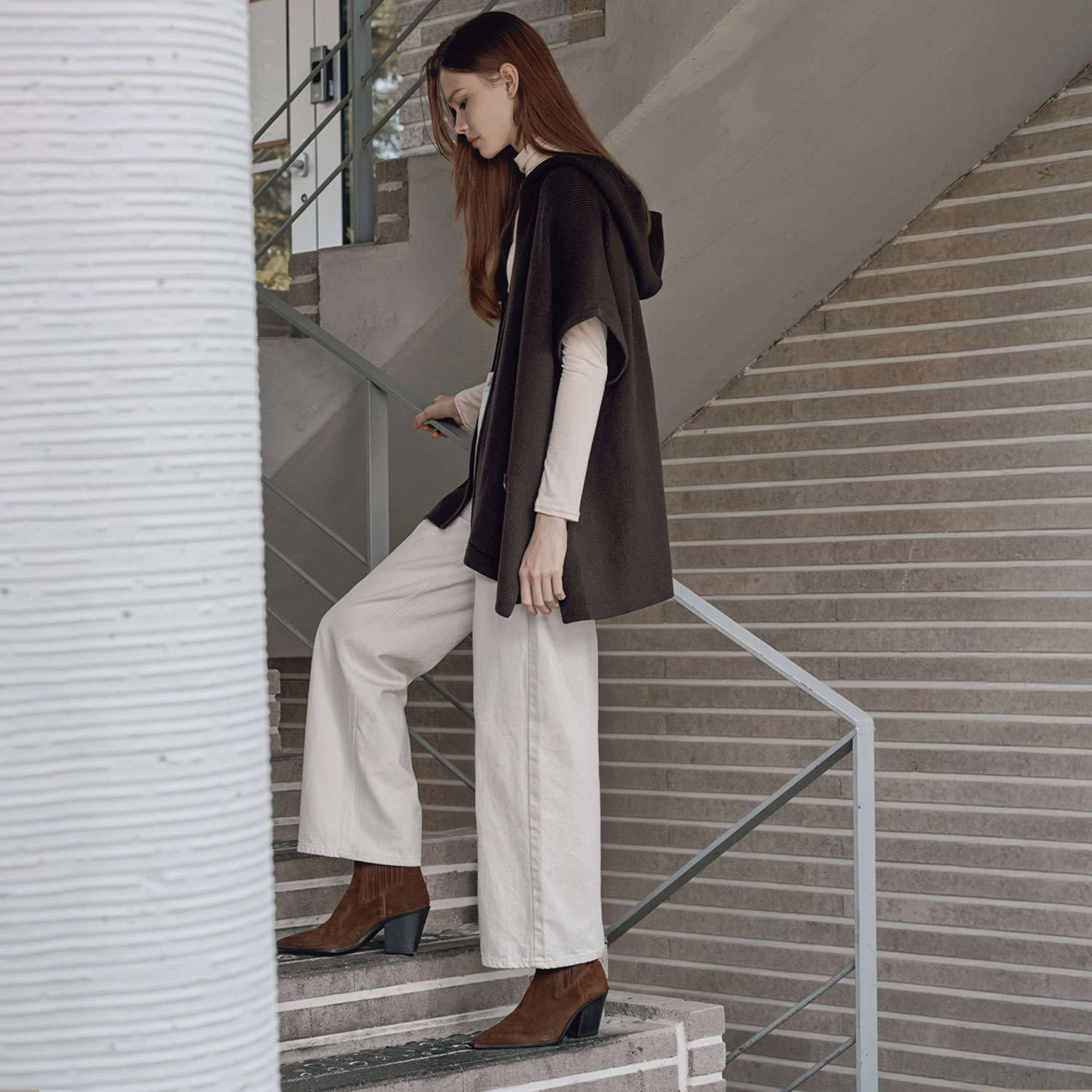 [제로스트릿] 아몬드 와이드 데님 팬츠 ALMOND WIDE DENIM PANTS / CREAM - 상세 이미지 3