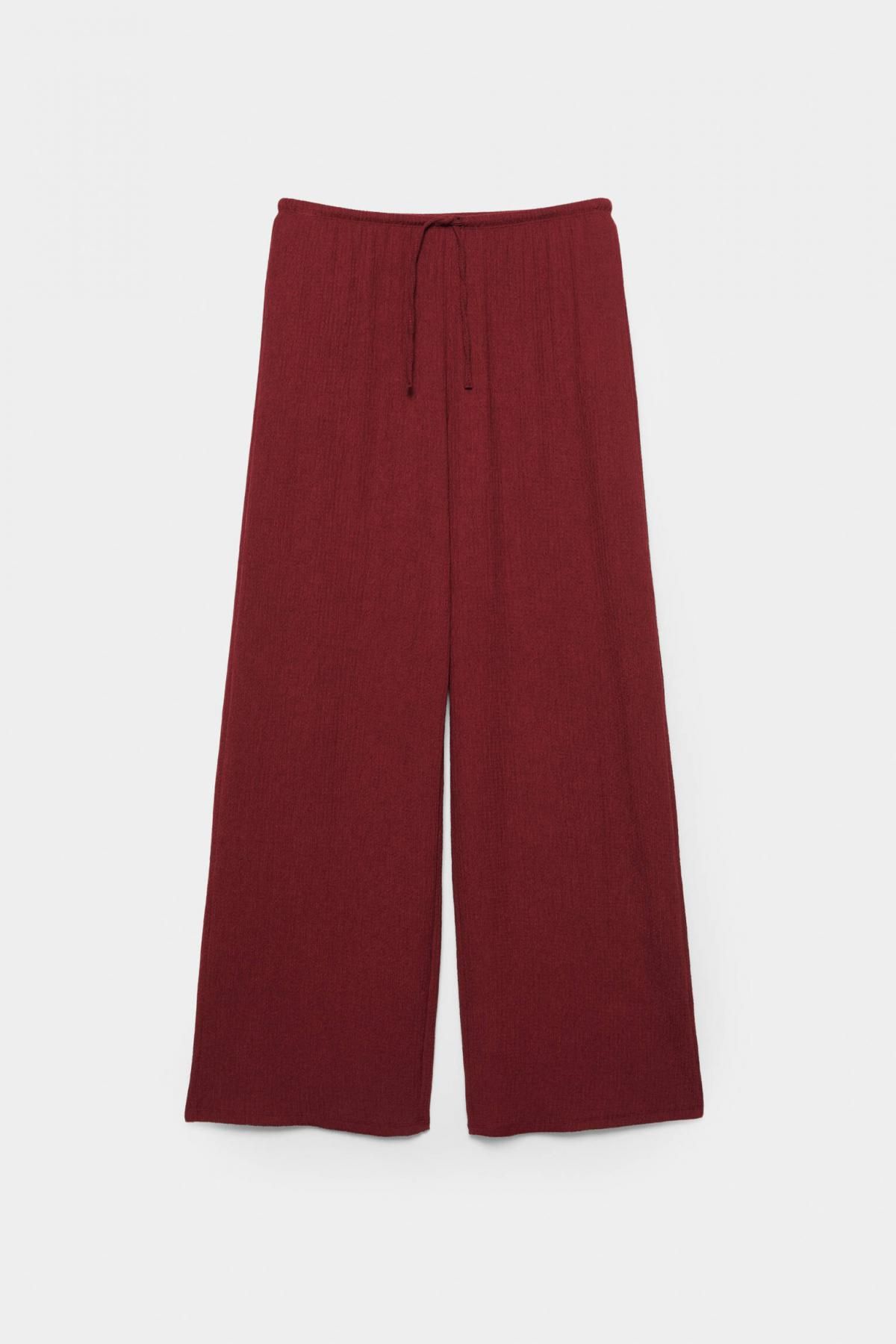 풀앤베어 버건디 와이드핏 크레이프 밴딩 팬츠 3680/370 BURGUNDY - 메인 이미지