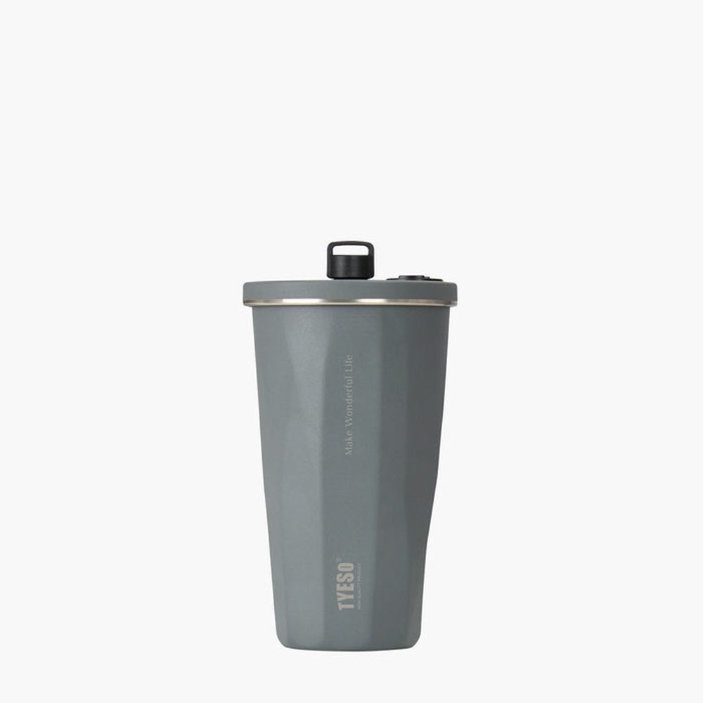 TYESO 스텐 텀블러 올스텐 대용량 텀블러 보냉 보온 빨대 직장인 운동 600ml, 그레이 - 상품 이미지