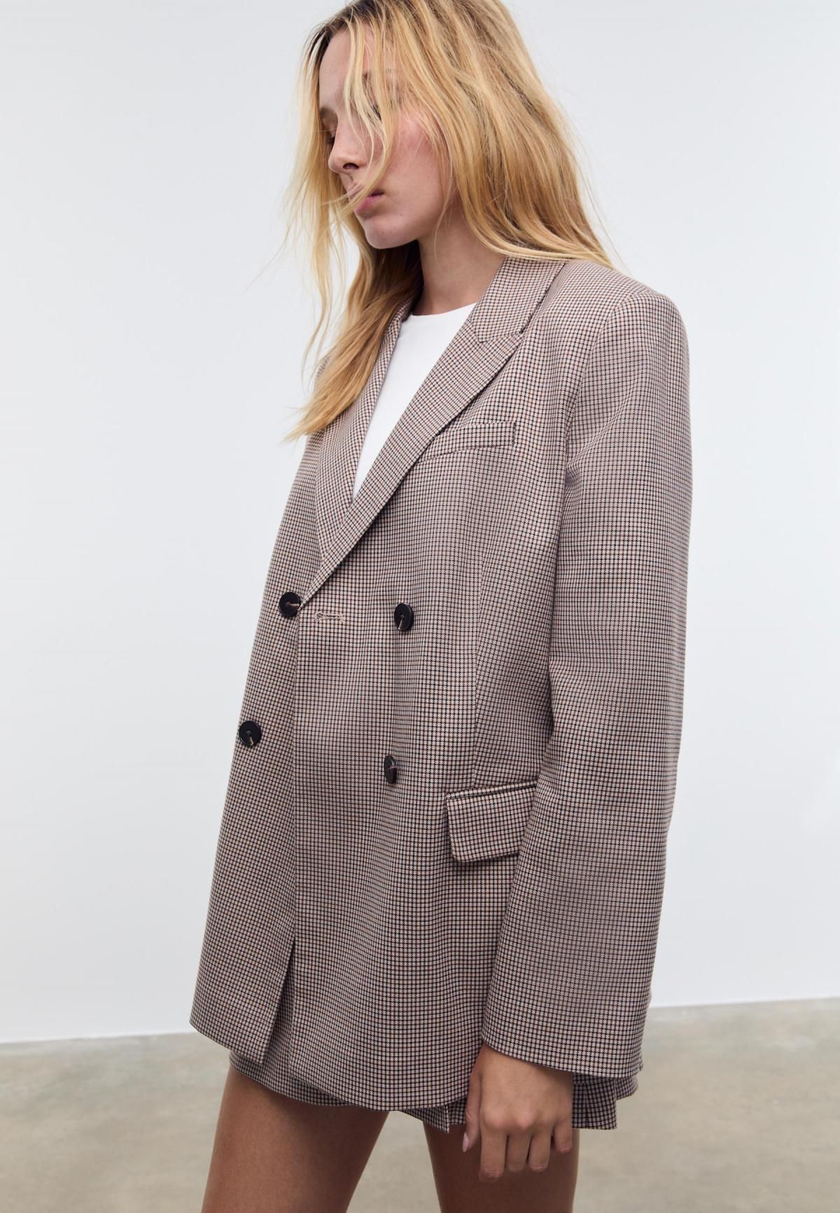 스트라디바리우스 클래식 체크 더블브레스트 테일러드 재킷 5908/538 BEIGE - 상세 이미지 2