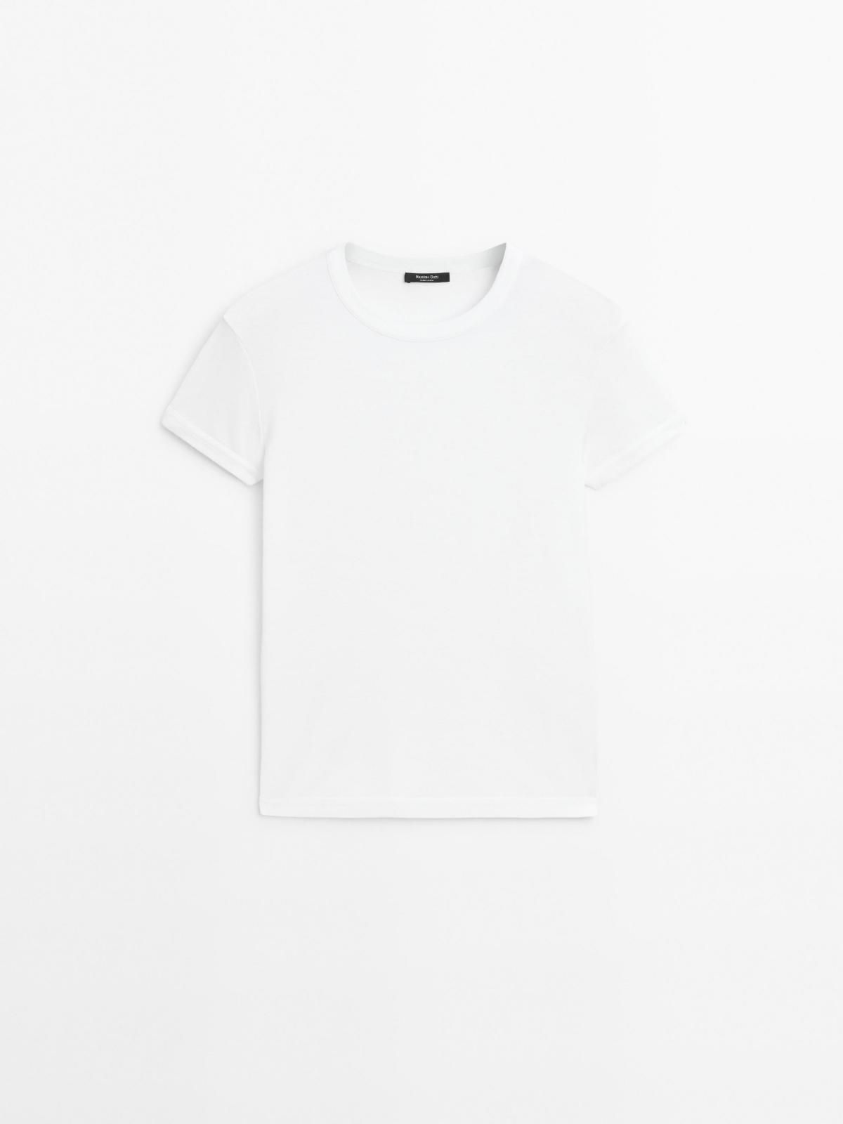 마시모두띠 베이직 코튼 크루넥 반팔 티셔츠 6857/803 OFF WHITE - 상품 이미지