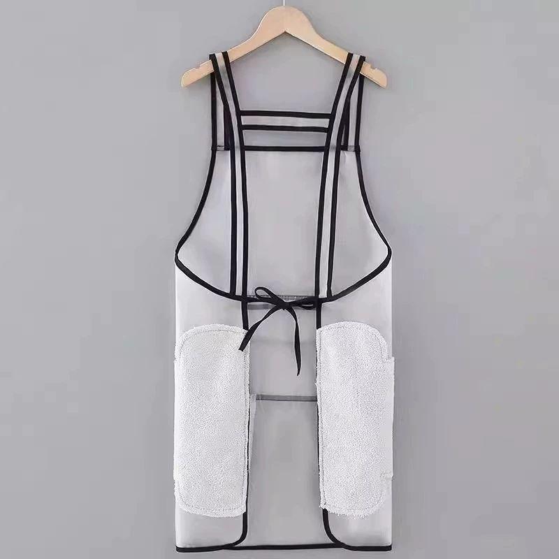 방수 앞치마 반투명 H형 공방 식당 수산시장 주방 70cm 포켓 있음 손닦기 블랙그레이 - 상세 이미지 5