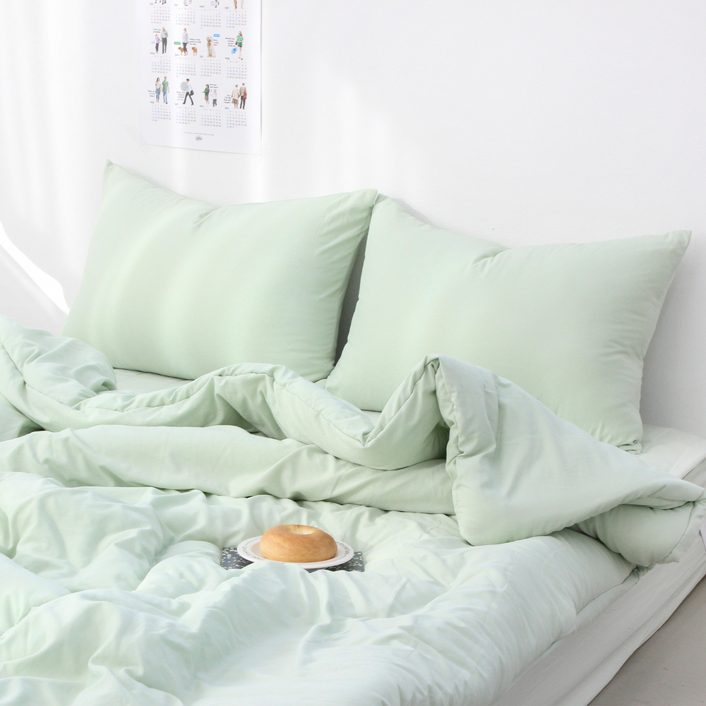 1+1  부드러운 아멜리 워싱 사계절 베개커버 2장 페일 라임, 50x70cm