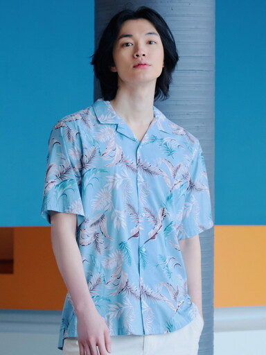 탑텐 남성 프린트 카바나 반팔 셔츠_MSE2WC1521