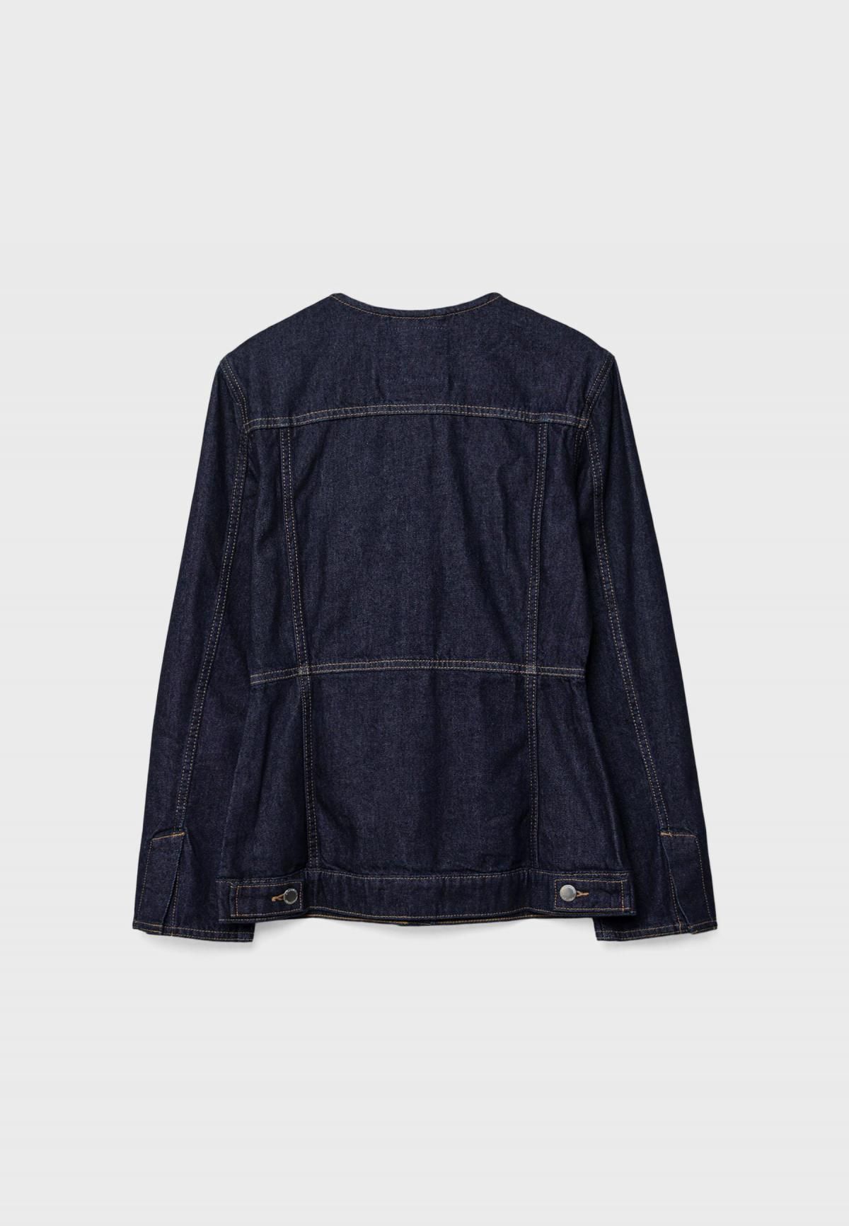 스트라디바리우스 슬림핏 라운드넥 데님 재킷 5729/861 RINSE BLUE DENIM - 상세 이미지 2