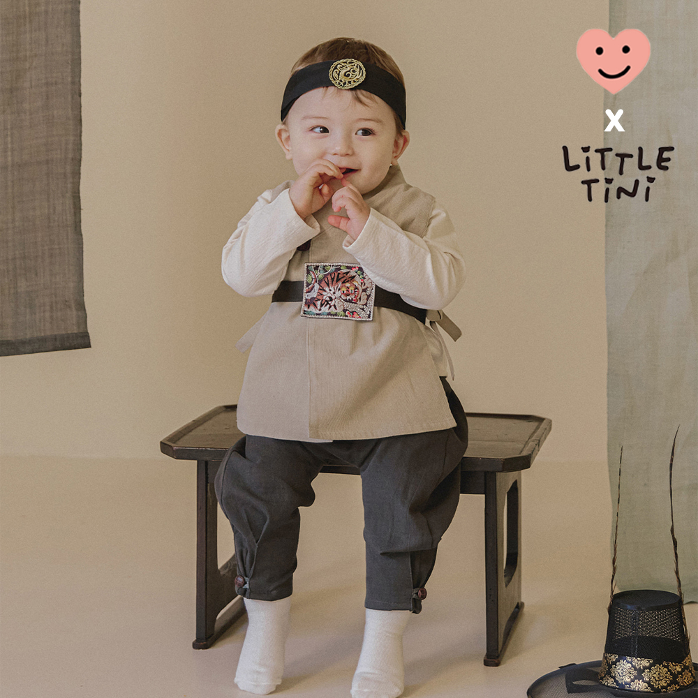 남자아기한복 슈트 남아 아기 개량 영아 신생아 돌전 설빔 조끼 가호 한복 - 메인 이미지