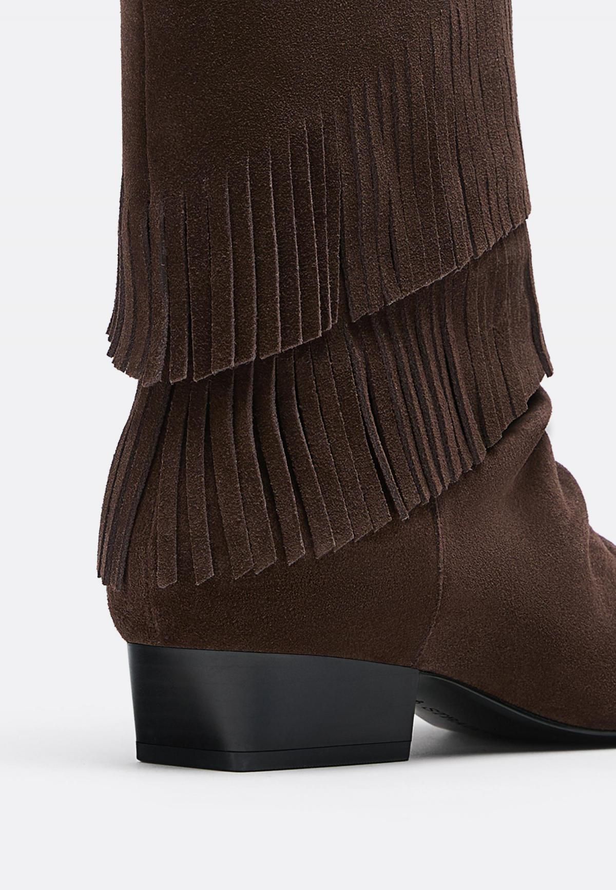 스트라디바리우스 보헤미안 프린지 레더 앵클부츠 9999/678 BROWN - 상세 이미지 2