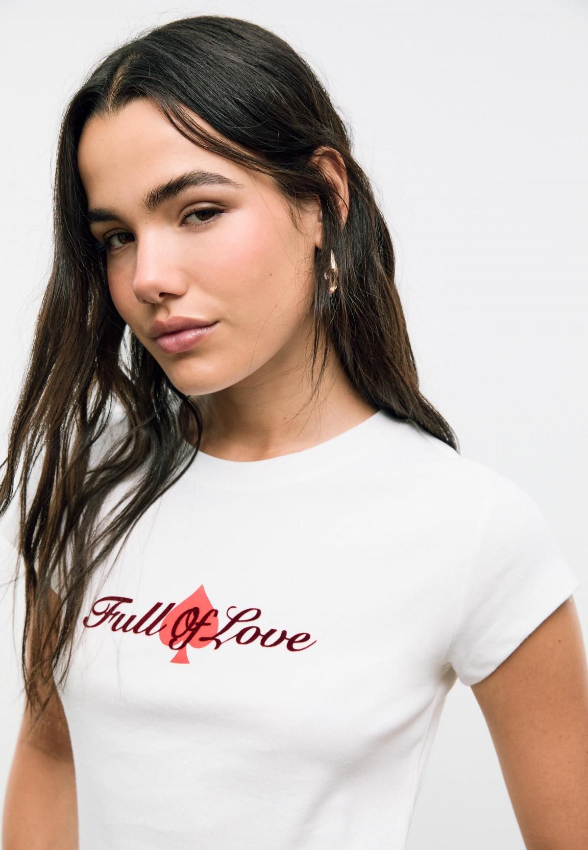 스트라디바리우스 그래픽 벨벳 프린트 코튼 반팔 티셔츠 6685/980 WHITE - 상세 이미지 3