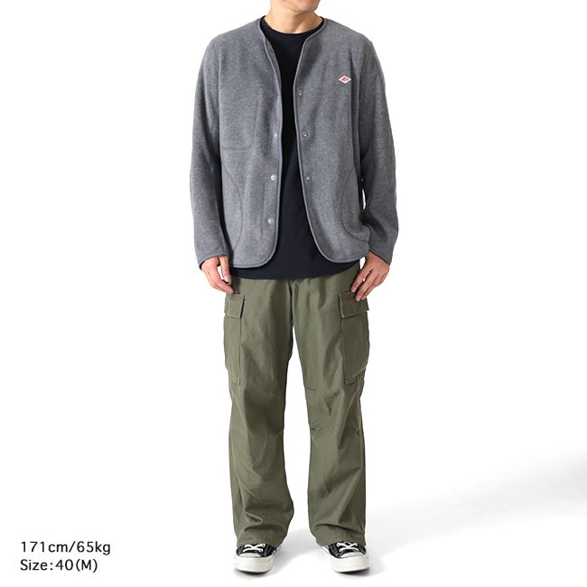 단톤 플리스 노카라 재킷 남성 가디건 JD-8939 38 DK.GREEN - 상세 이미지 3