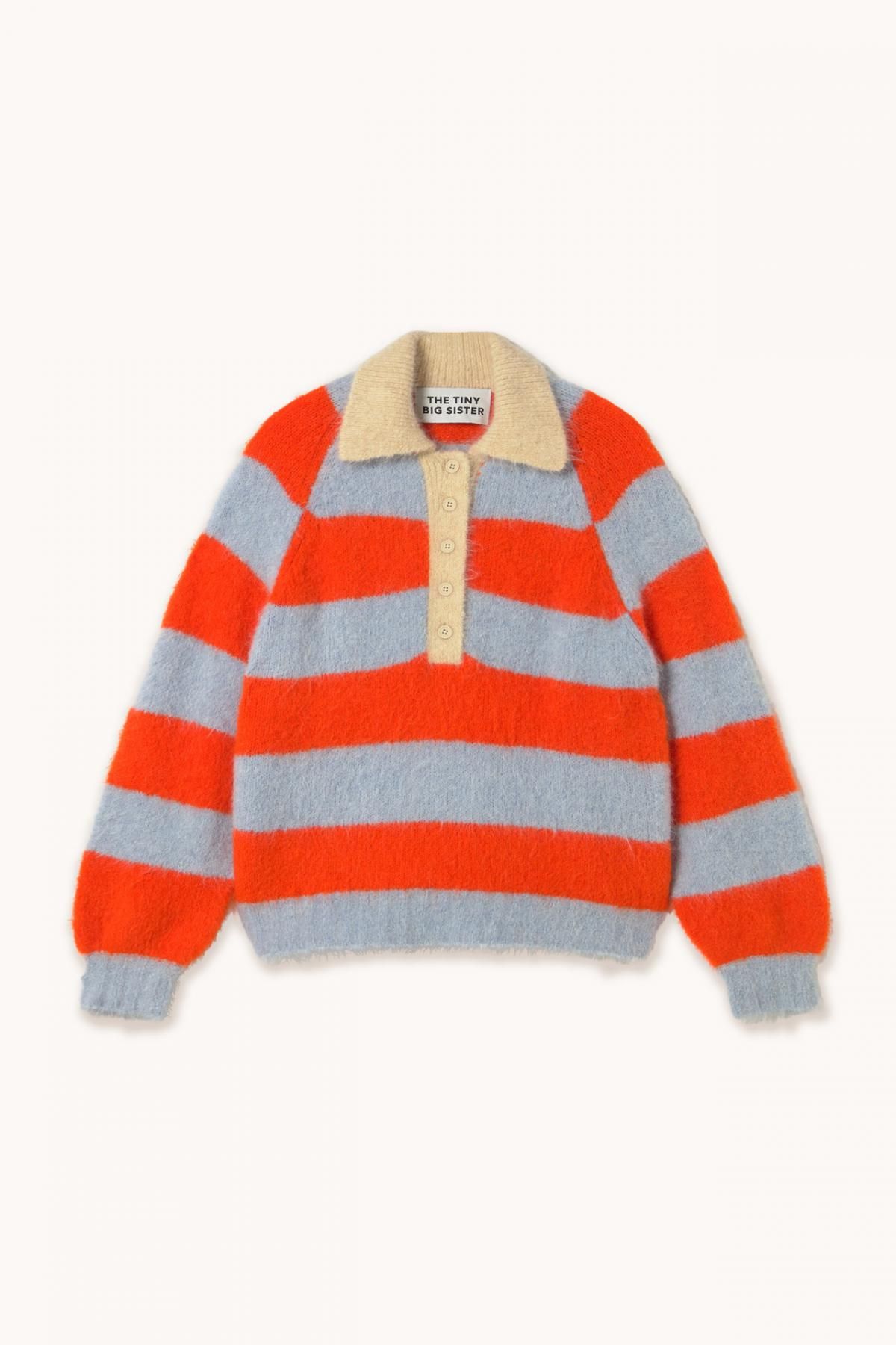 타이니코튼 썸머 레드 스트라이프 니트 폴로 셔츠 AW25-668L78