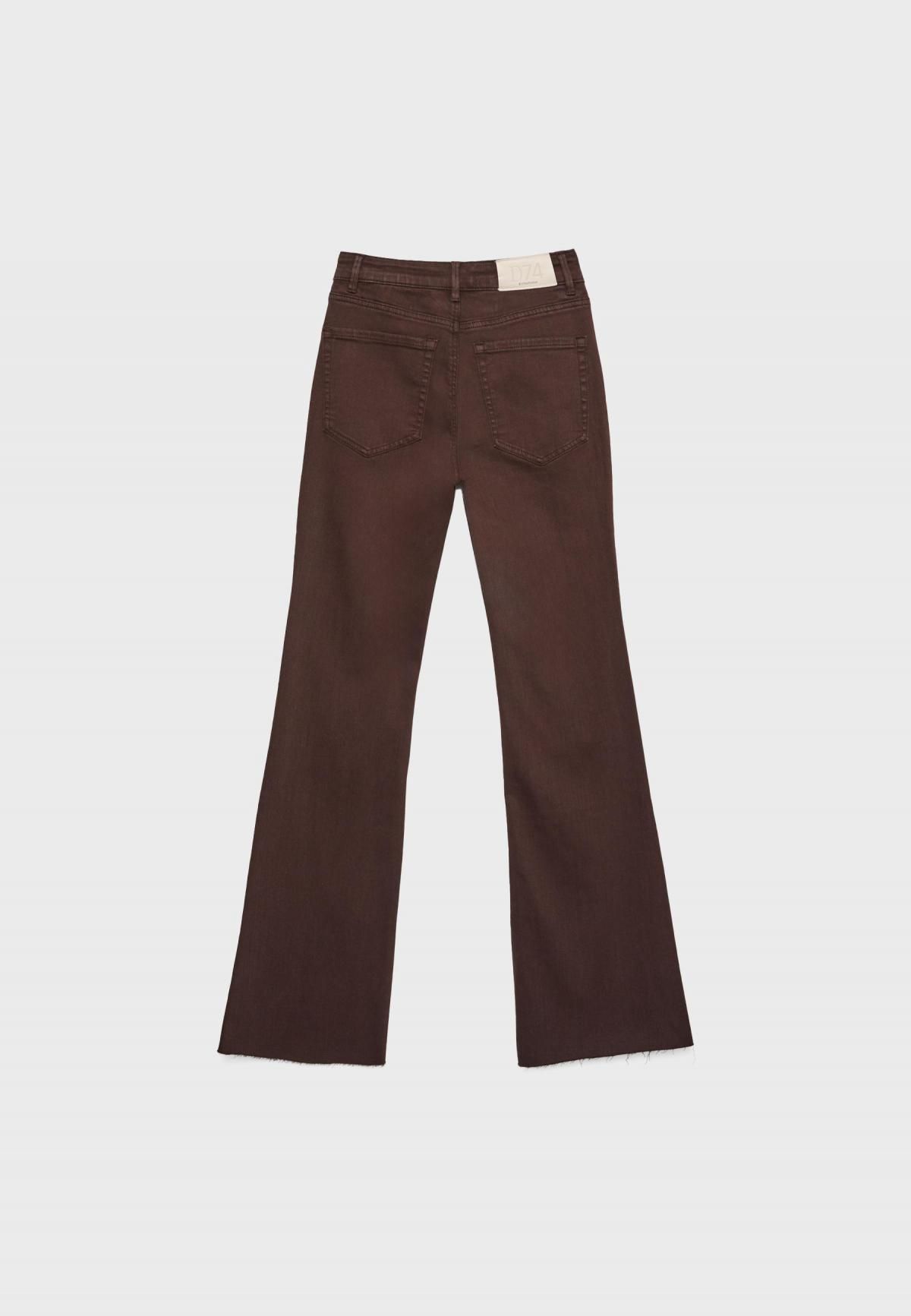 스트라디바리우스 브라운 하이웨이스트 플레어 스트레치 슬릿 부츠컷 팬츠 4804/400 - 상세 이미지 2