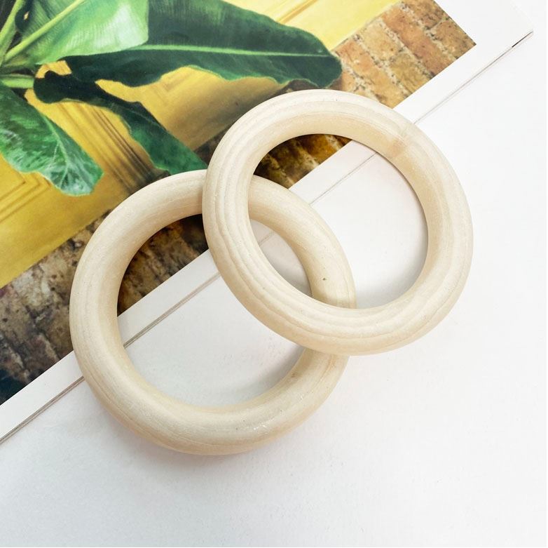(대용량 50개) 9cm~10cm 마크라메재료 드림캐쳐 우드링 나무링 - 상품 이미지