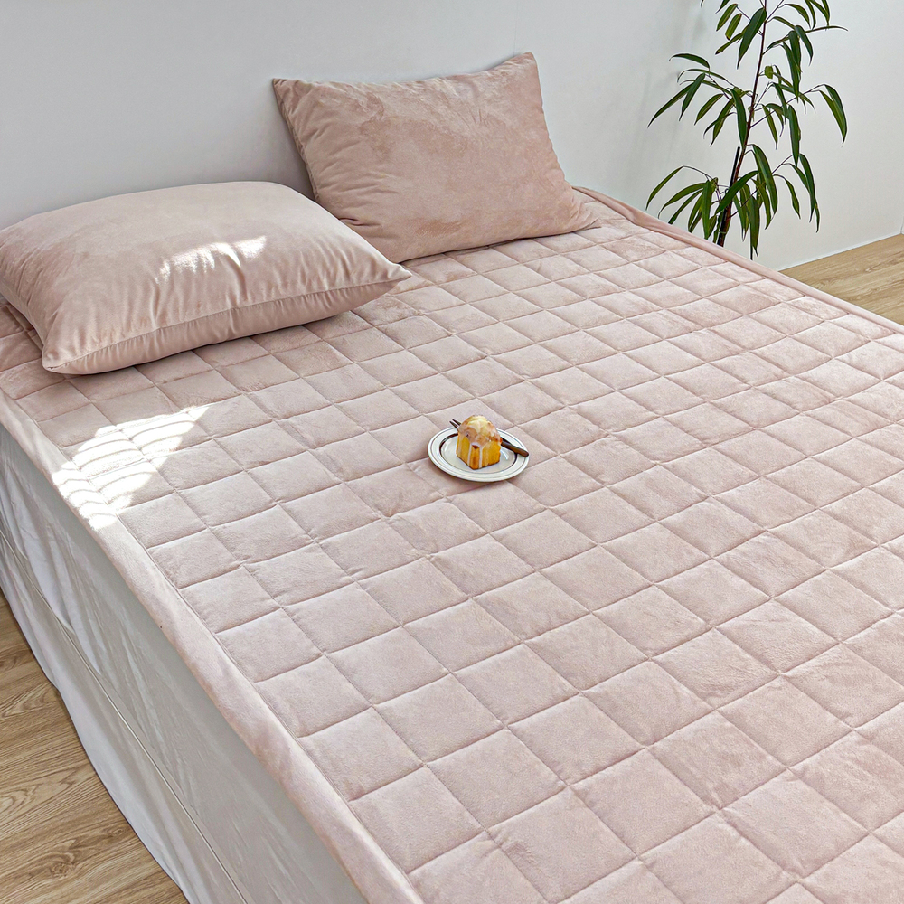 포근한 윈터테일 겨울 밍크 극세사 고정밴딩 침대패드 핑크 버니, DK(더블킹)