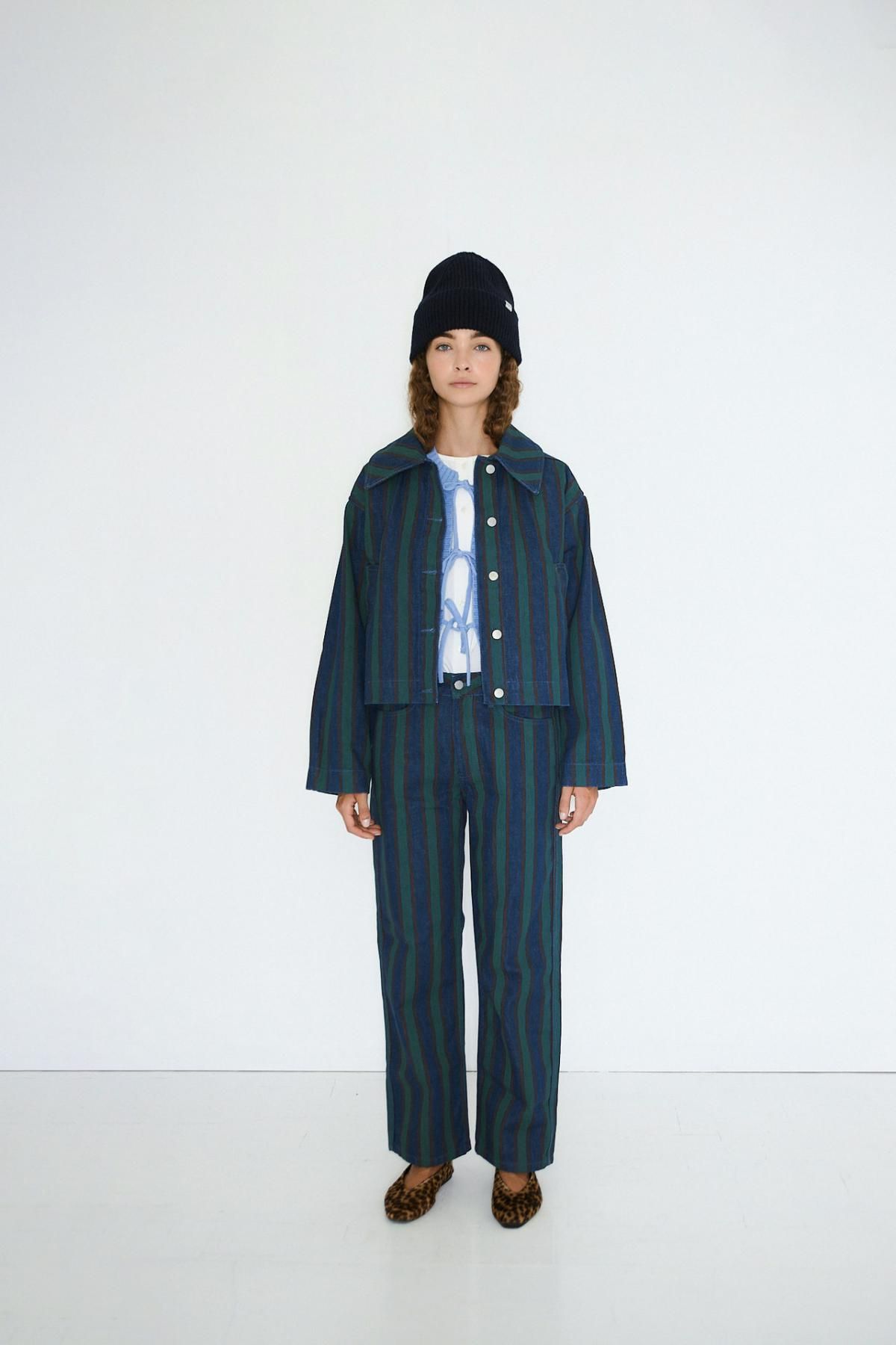 타이니코튼 스트라이프 크롭 테크니컬 재킷 AW25-643K02 ONE COLOR - 상세 이미지 3
