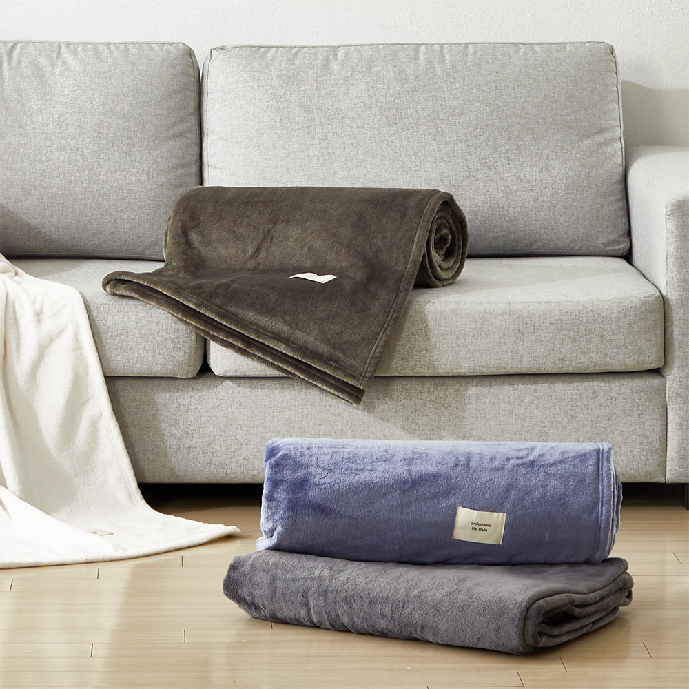 집앤콕 담요 블랭킷 대형 캠핑 두꺼운 이불 극세사 담요 카키그레이, S