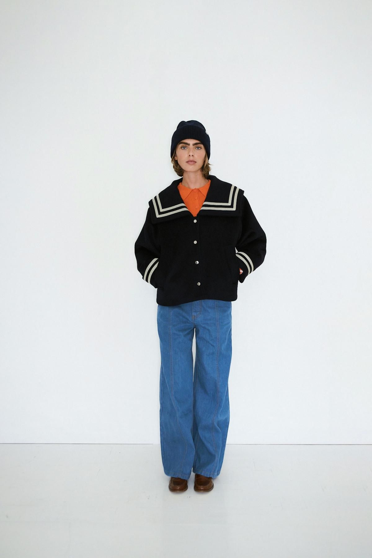 타이니코튼 세일러카라 네이비 숏코트 AW25-770107 ONE COLOR - 상세 이미지 5