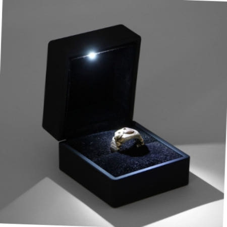 LED 쥬얼리 반지 케이스 블랙 귀걸이 예물함 깔끔한스타일