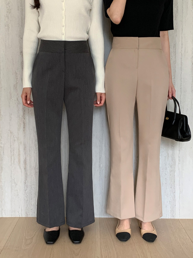 베노드 쫀쫀 하이웨스트 세미 부츠컷 슬랙스 ps5379 - 상세 이미지 2