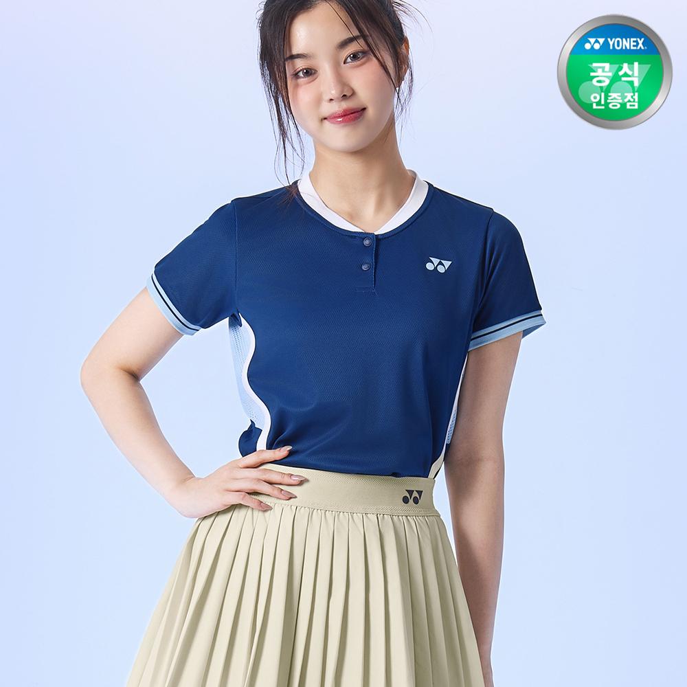 요넥스 255TS024F 테니스 의류 반팔 티셔츠 여성용 네이비블루 - 상품 이미지