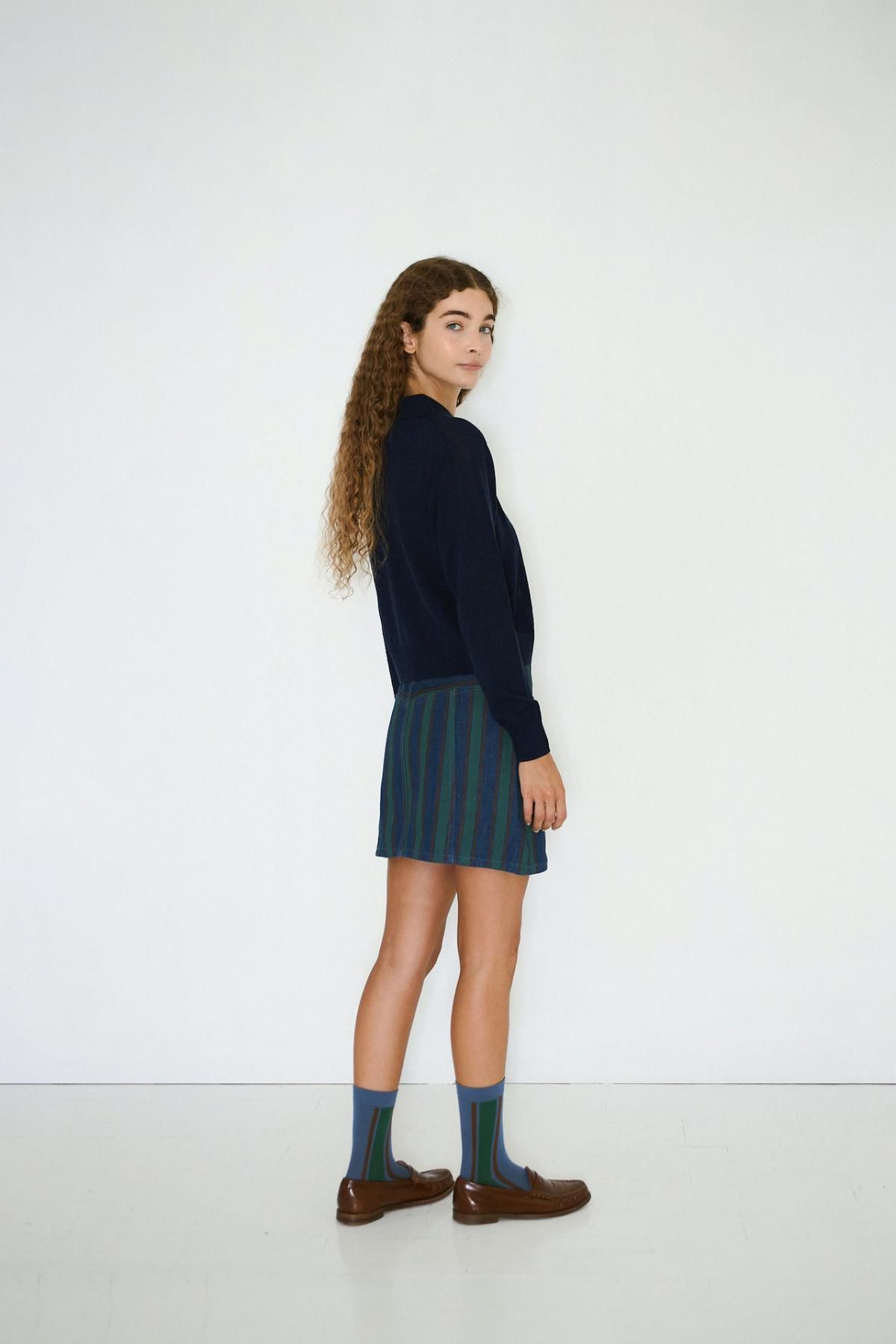 타이니코튼 포켓 디테일 스트라이프 미니 스커트 AW25-645K02 ONE COLOR - 상세 이미지 4