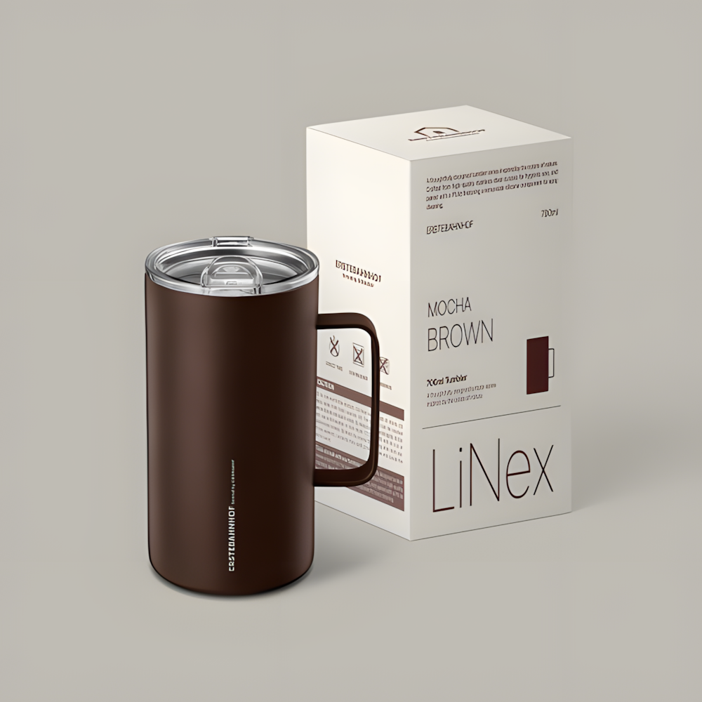 세척 편한 보온 보냉 사무실에서 쓰기 좋은 손잡이 리유저블 텀블러 700ml, 모카브라운 - 상세 이미지 5