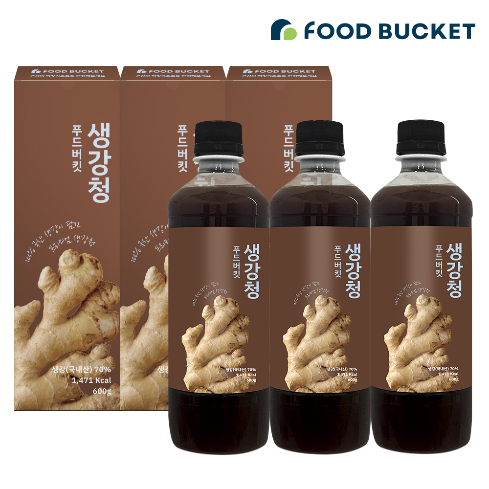 푸드버킷 유기농원당 생강청 생강차 생강진액 600g, 3개 - 상품 이미지