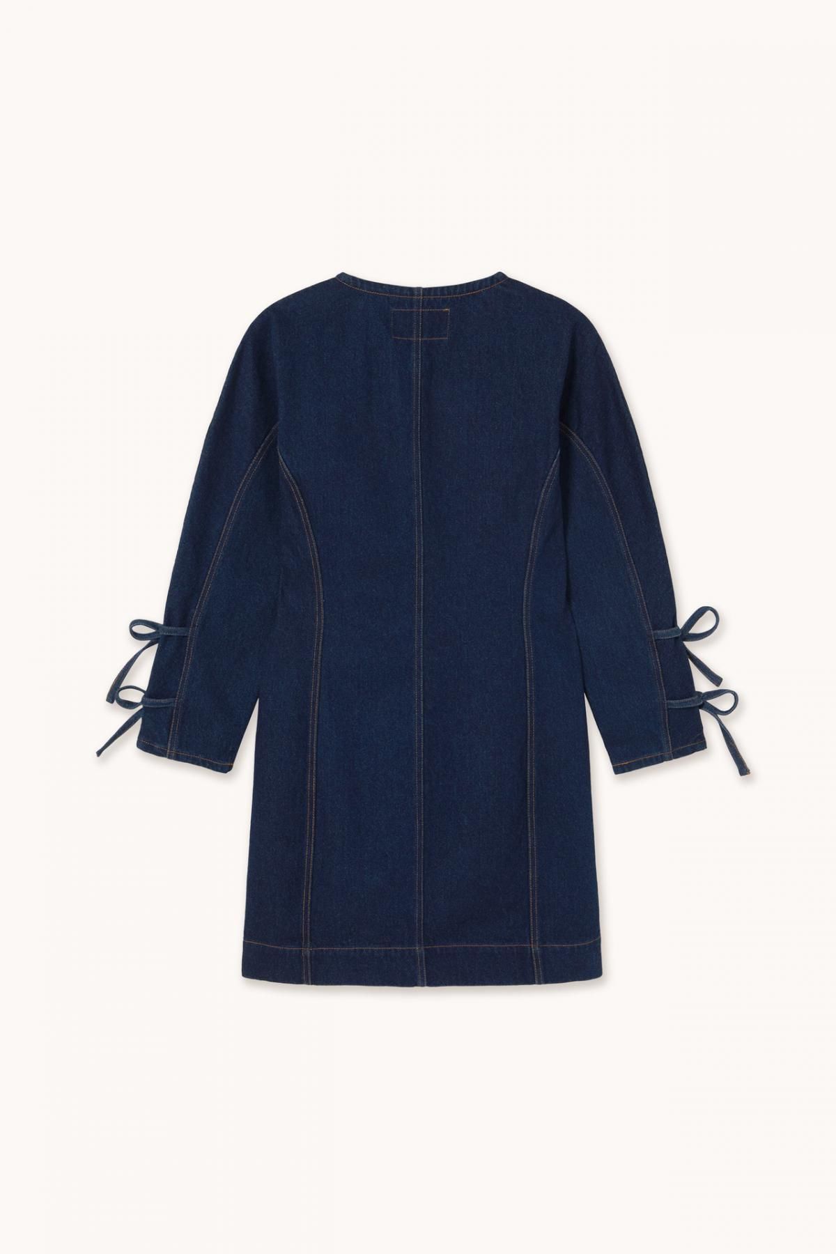 타이니코튼 데님 리본 디테일 네이비 미니 원피스 AW25-771107 ONE COLOR - 상세 이미지 2