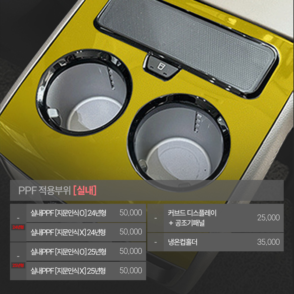 카니발 KA4 페이스리프트 실내PPF 냉온컵홀더 보호필름 저스트쉴드