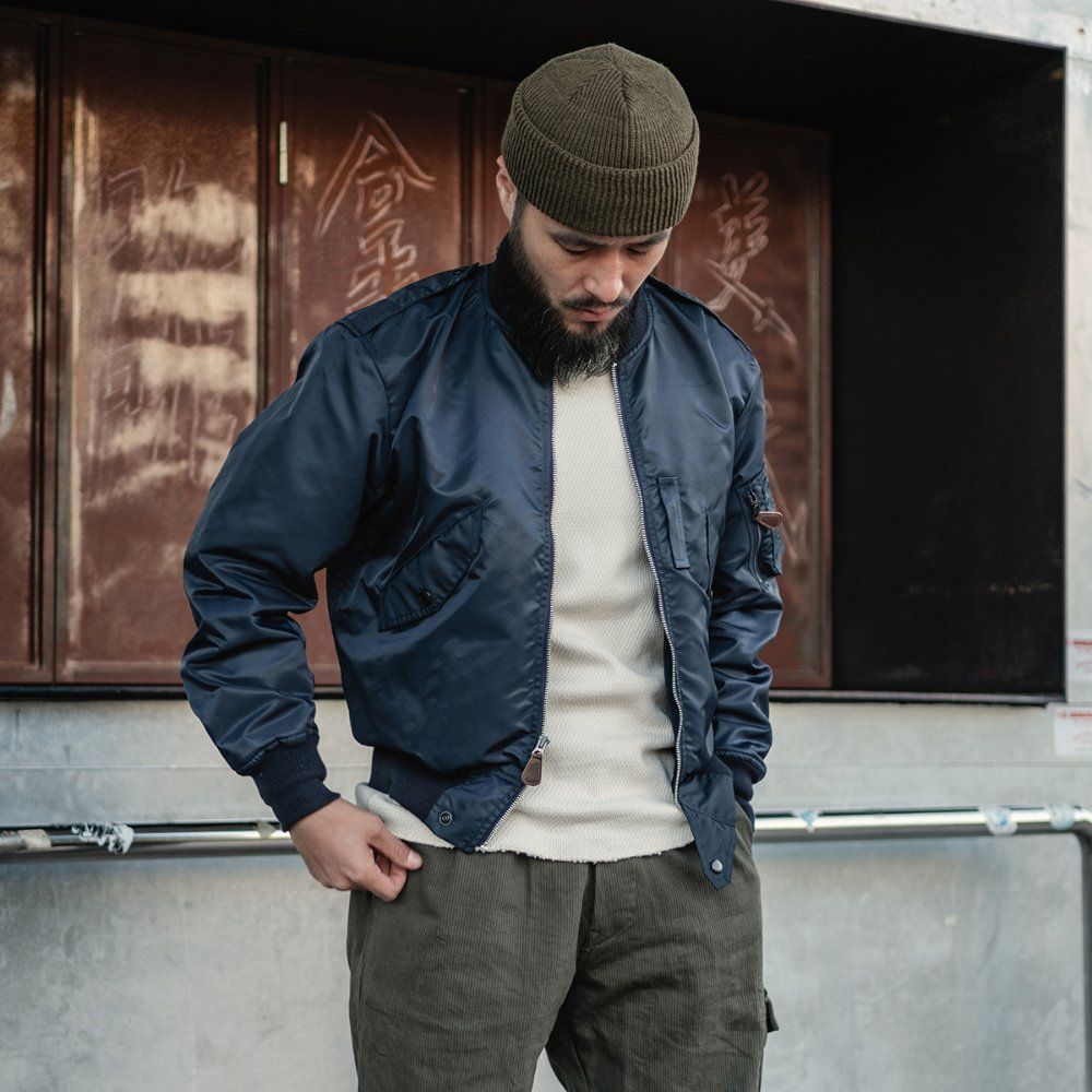브론슨 Bronson OG 복각 MA-1 L-2A 블루 파일럿 점퍼 봄버 마원 ma-1 재킷 네이비 블루 (L2A) M(38) - 상세 이미지 5