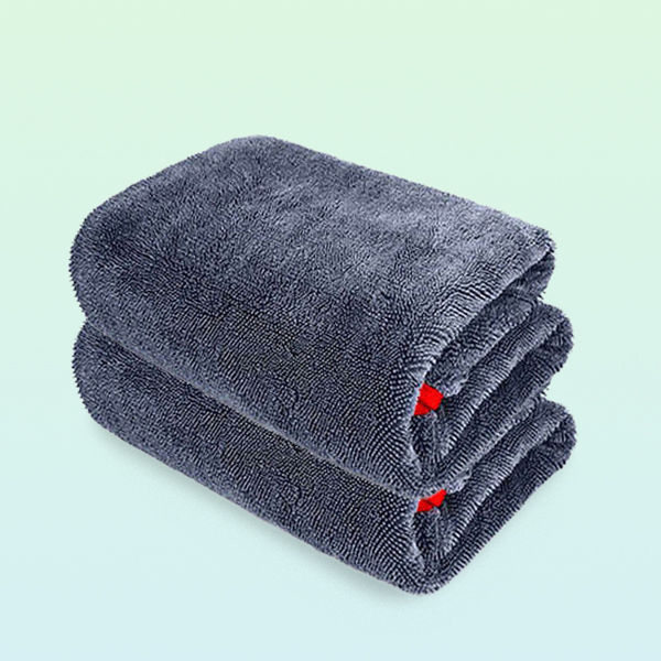 퓨어스타 트위스트 드라잉타월 물기제거 세차드라잉 극세사 수건 L(대형), 그레이, 2개