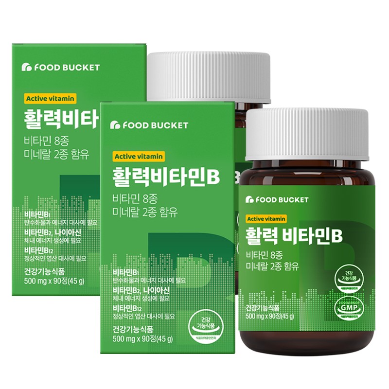 푸드버킷 비오틴 활력 비타민B 90정, 2개 제품 이미지