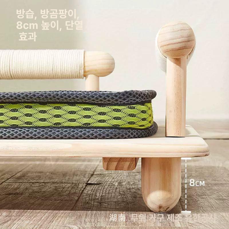 원목 강아지 침대 쇼파 식탁의자 쿨매트 반려동물 침구 애견 매트리스 원통 소파 침대 린넨끈 제외 단침대 M사이즈 - 상세 이미지 4