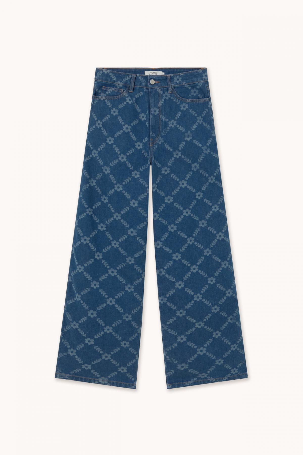 타이니코튼 와이드 데님 플라워 패턴 팬츠 AW25-746L16 ONE COLOR - 메인 이미지