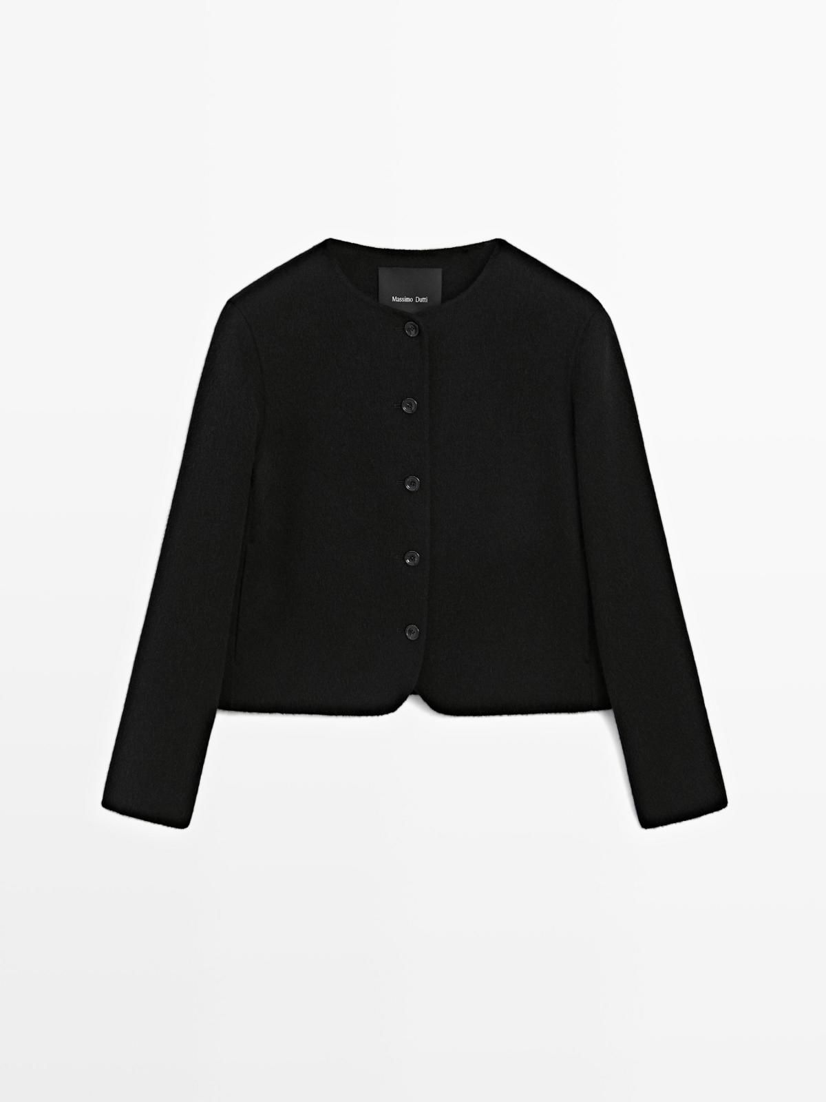 마시모두띠 울블렌드 테크니컬 숏 재킷 블랙 6407/949 BLACK - 상품 이미지