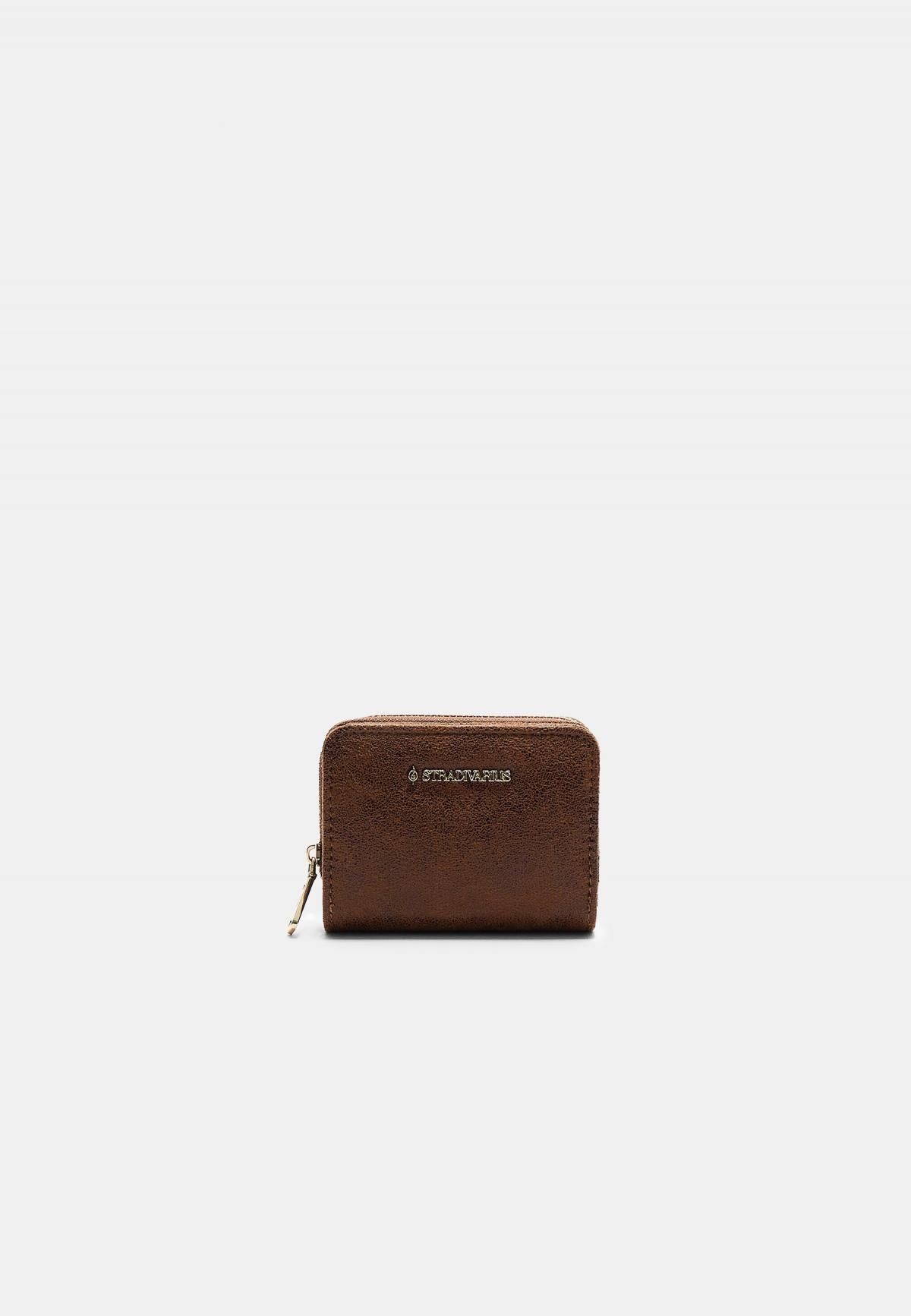 스트라디바리우스 페이크스웨이드 지퍼 카드지갑 0594/914 BROWN - 상품 이미지