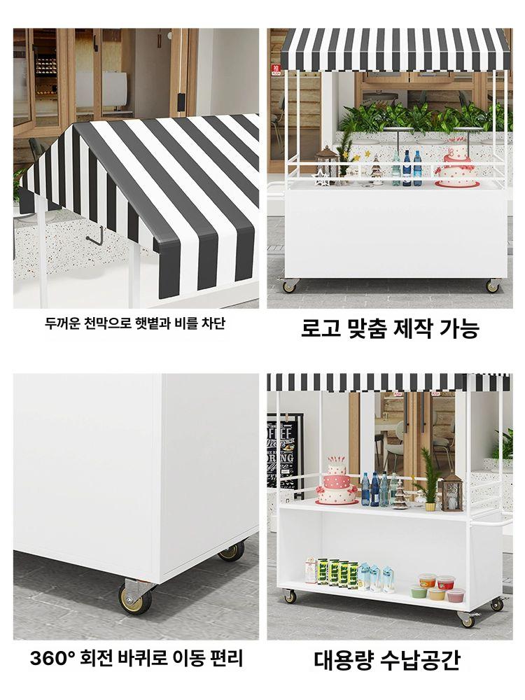 플리마켓 매대 야시장 팝업 행사장 전시대 판촉 진열 가판대 접이식 화이트 160x60x210cm 무료배송 - 상세 이미지 3