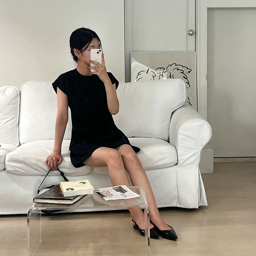 키작녀하객룩 봄 여름 결혼식 여자정장원피스 미니 블랙 FREE 이미지 6
