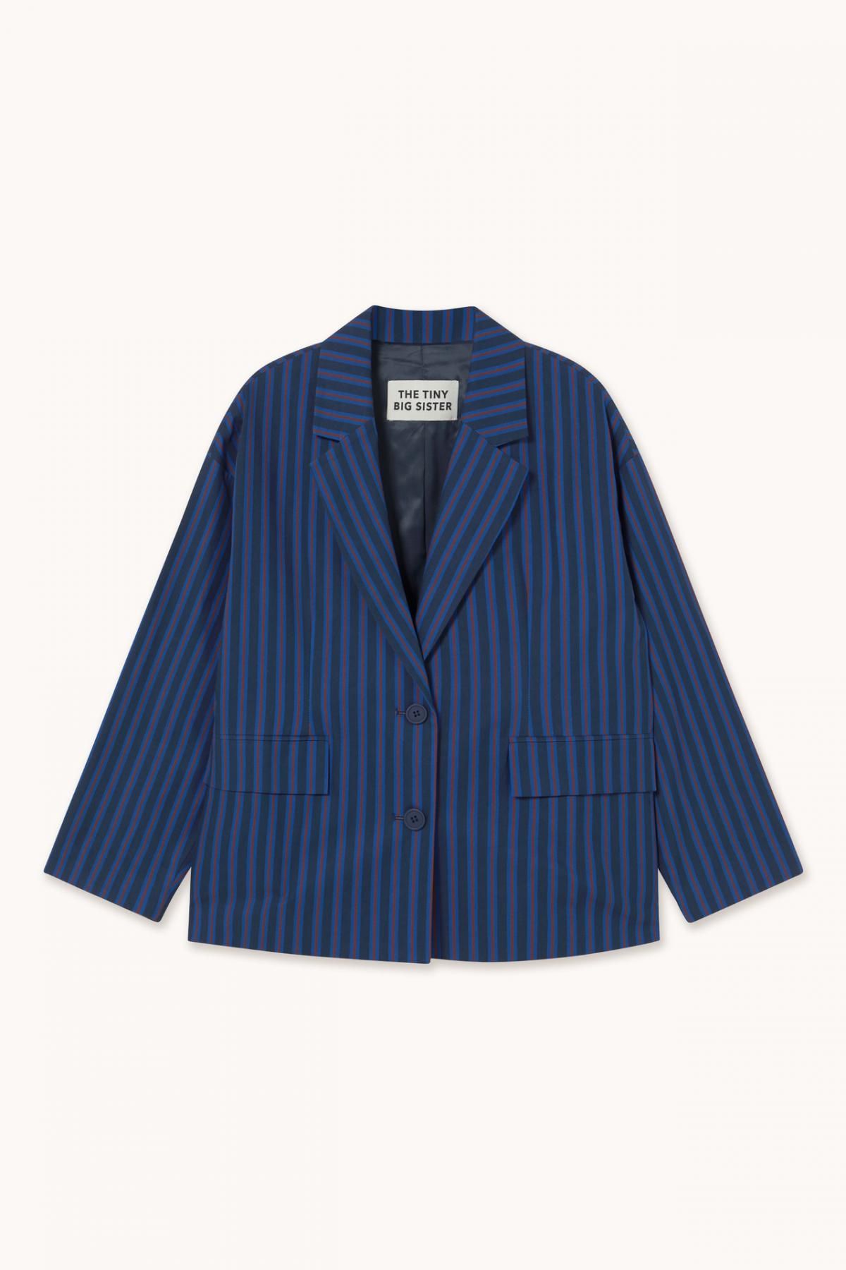 타이니코튼 스트라이프 네이비 테일러드 재킷 AW25-749107 ONE COLOR - 상품 이미지