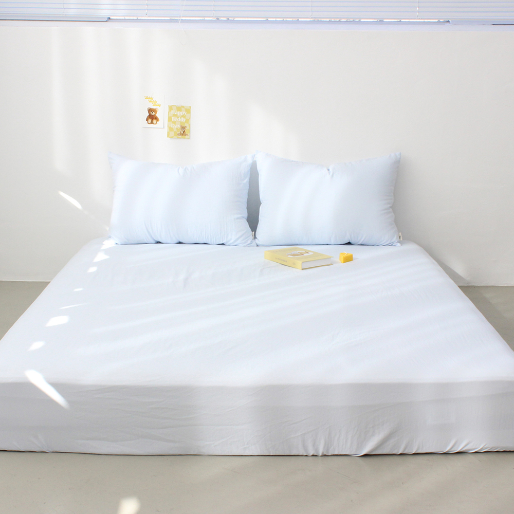 부드러운 아멜리 워싱 사계절 매트리스커버 캐시미어 블루, Q(퀸)