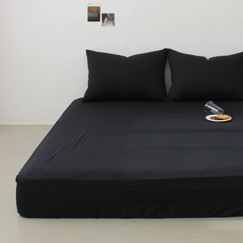 부드러운 아멜리 워싱 사계절 매트리스커버 미드나잇 블랙, S(싱글)