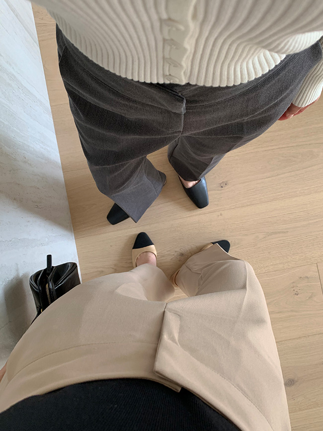 베노드 쫀쫀 하이웨스트 세미 부츠컷 슬랙스 ps5379 - 상세 이미지 4