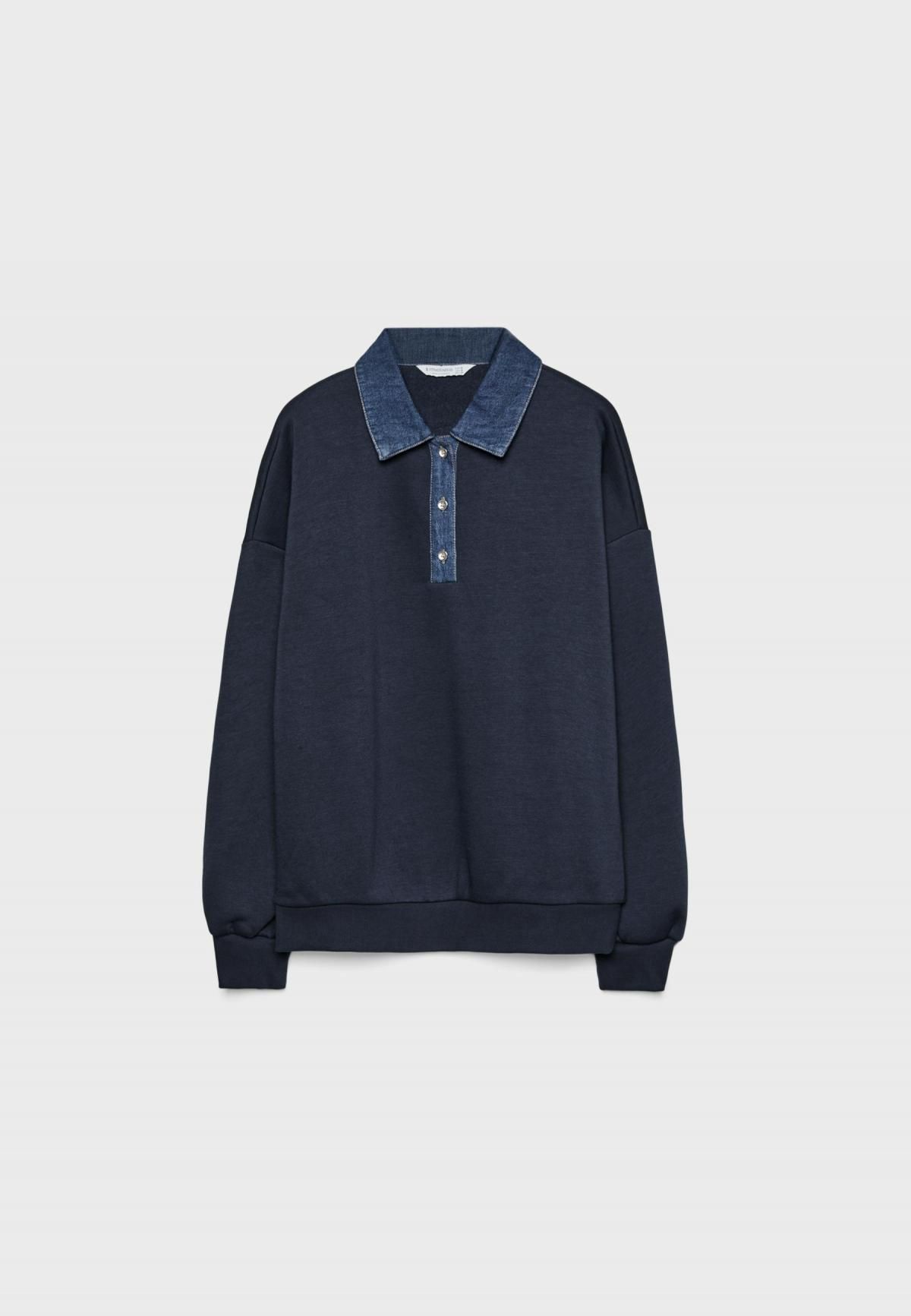 스트라디바리우스 데님 칼라 테크니컬 맨투맨 6771/909 NAVY BLUE - 메인 이미지