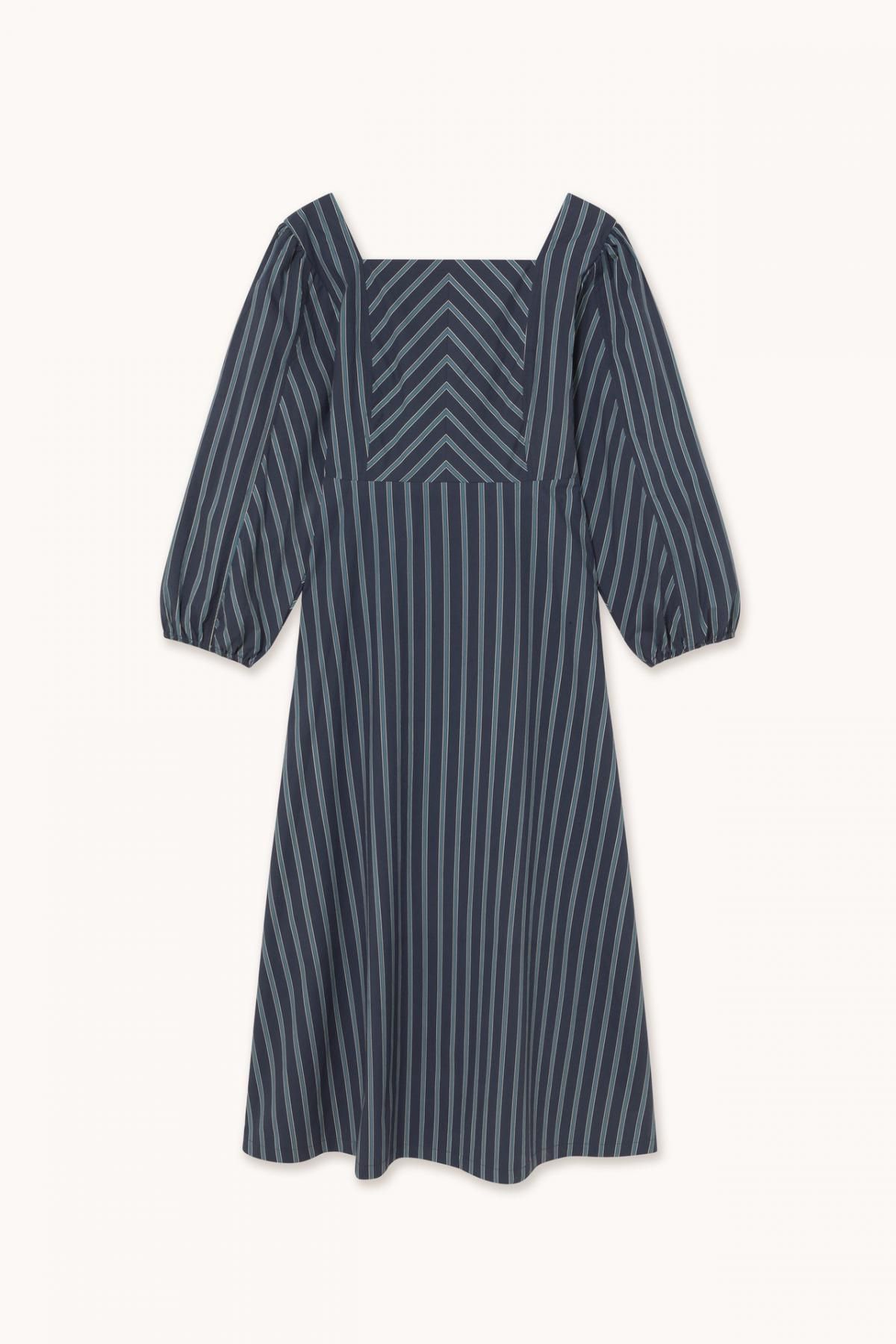 타이니코튼 스트라이프 네이비 미디 원피스 AW25-629107 ONE COLOR - 상품 이미지